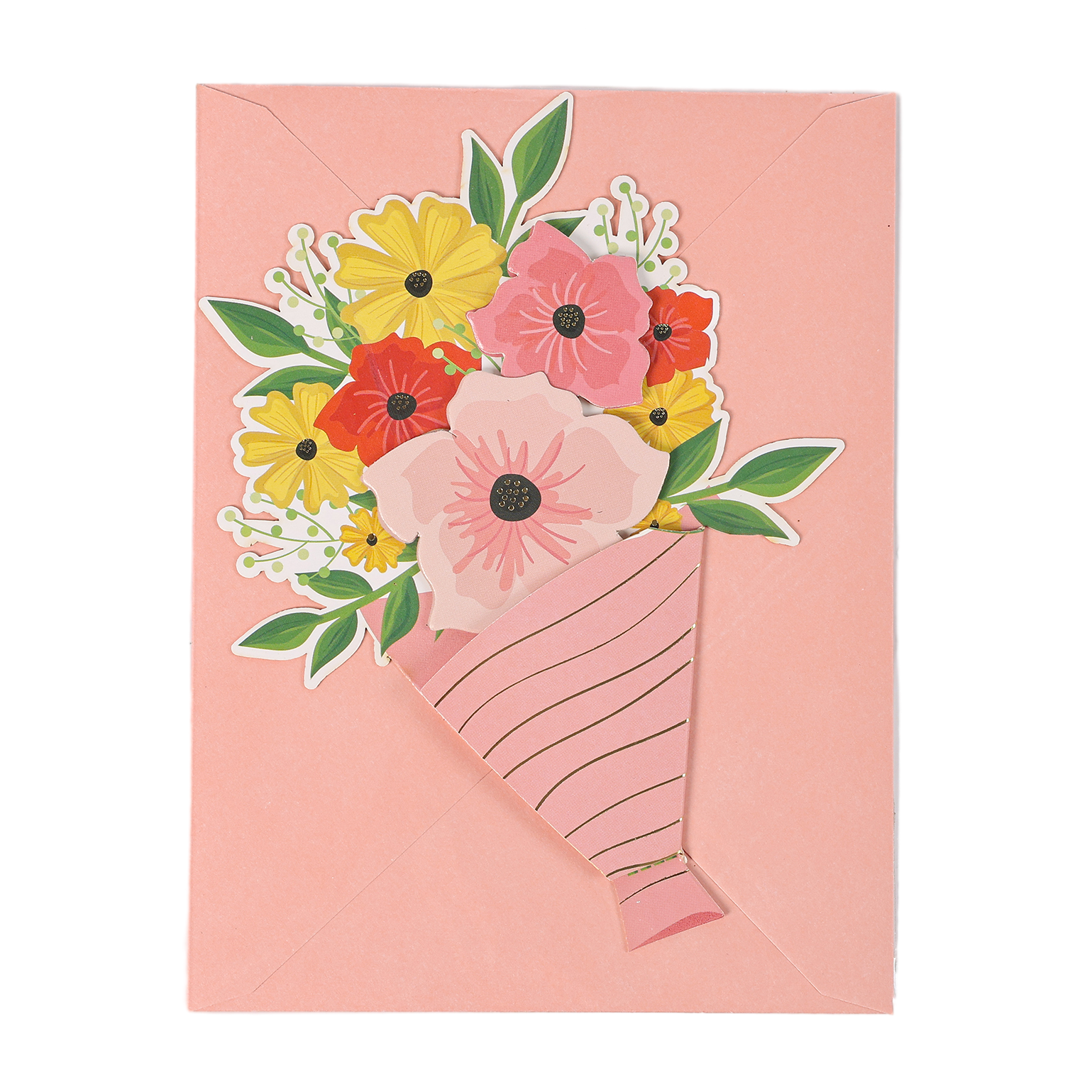 Bouquet three-dimensional birthday card BA003